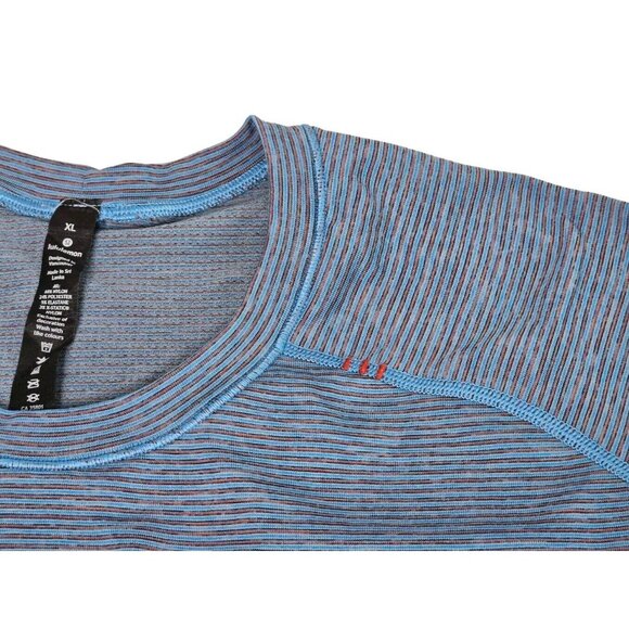 Lululemon Live In Practice Athletic Shirt Short Sleeve T-Shirt Blue Men's XL EUC - Picture 3 of 13